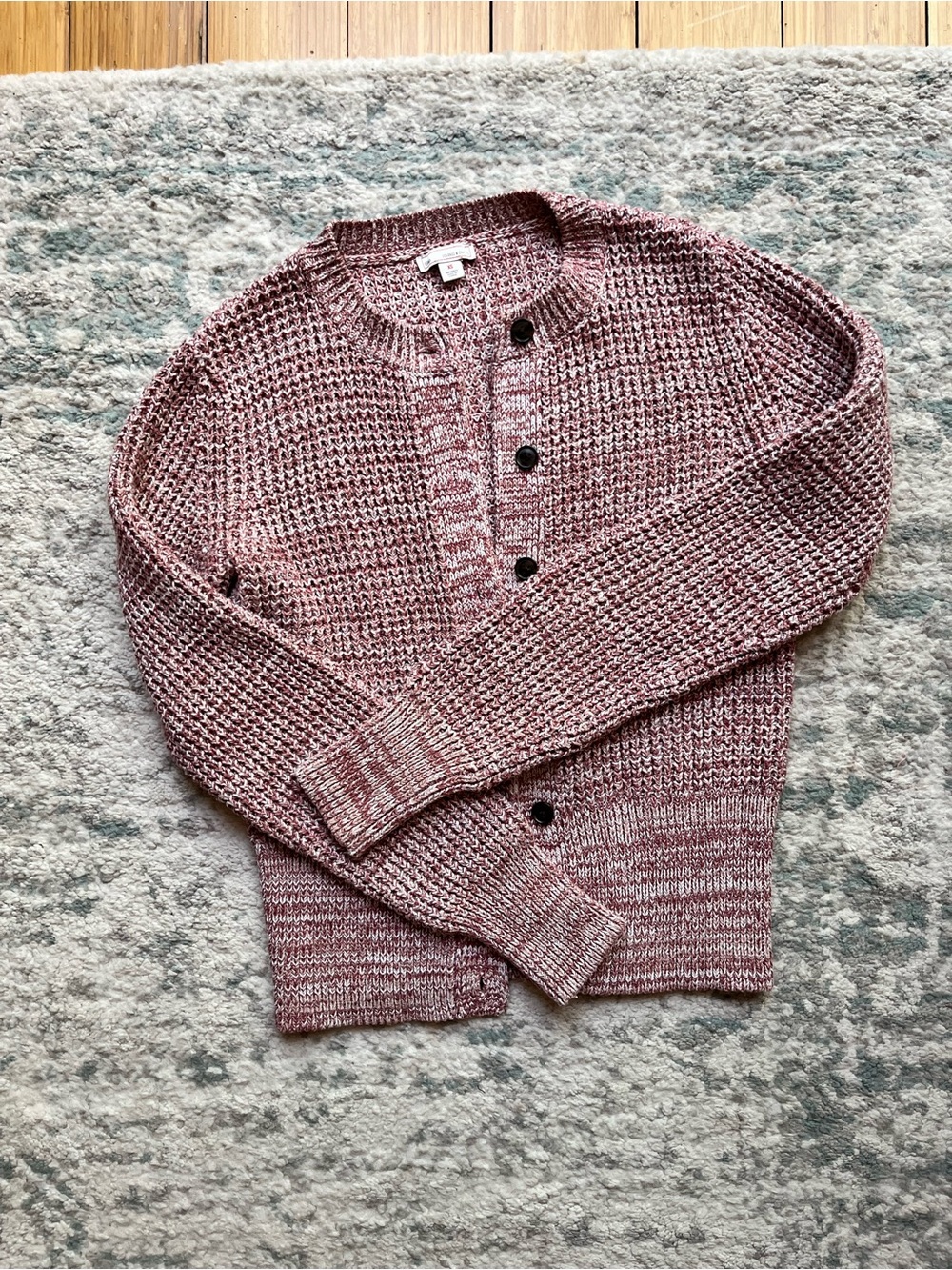 GAP Marled Rose Button-Front Knit Cardigan